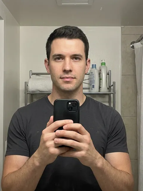 Bathroom mirror selfie