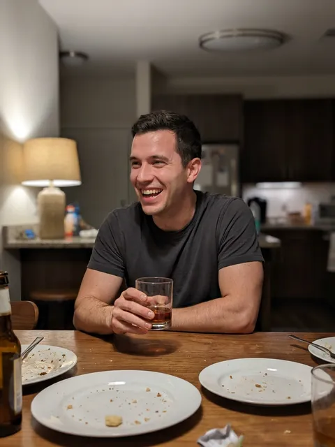 Casual indoor photo at a kitchen table